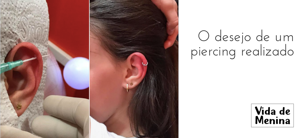 o primeiro piercing de uma adolescente